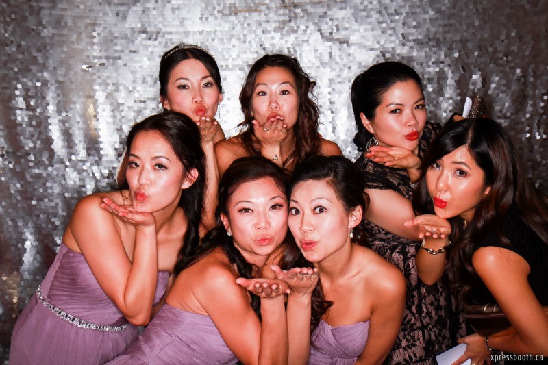 Bridal party in purple