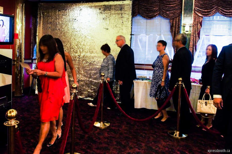 Brass stanchions and Red Velvet rope Photo booth