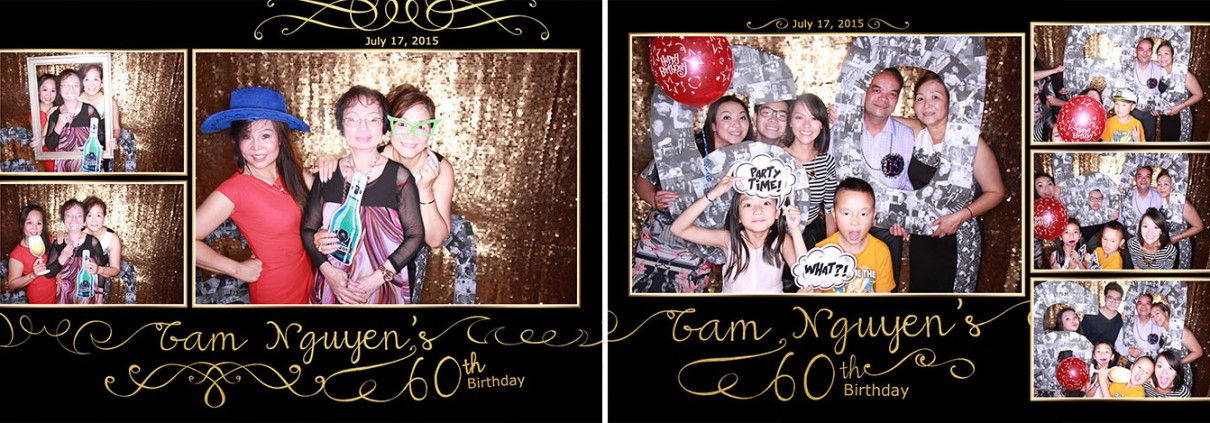 60th Birthday Gold Sequins Photo Booth