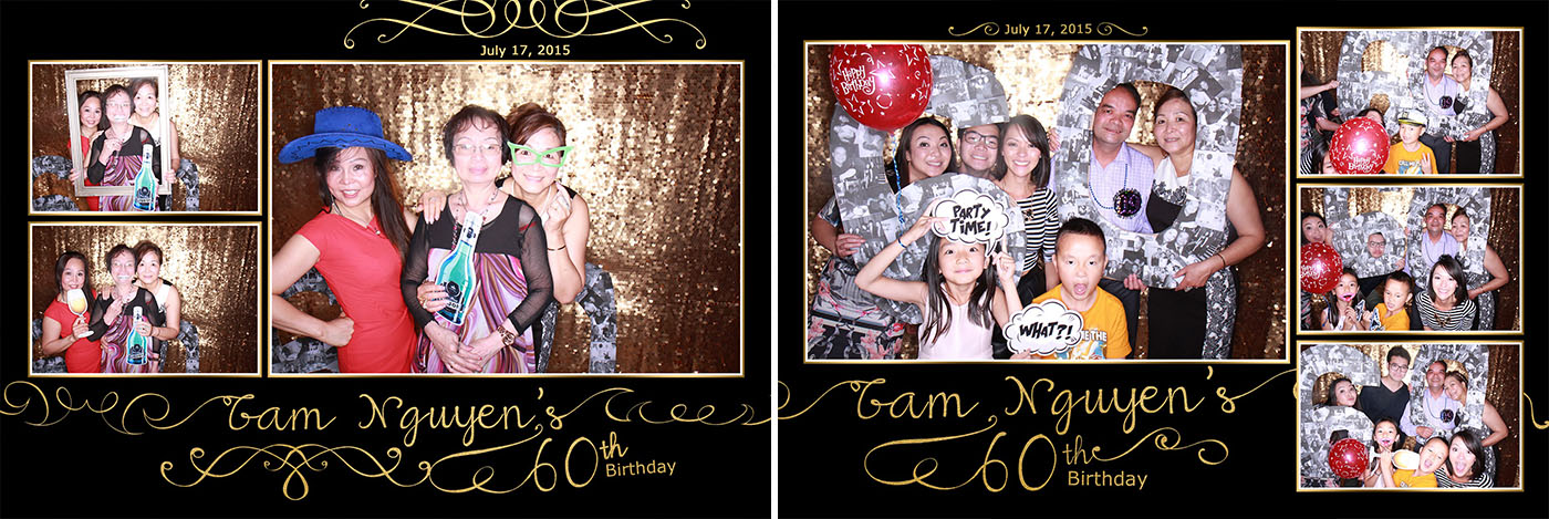 60th Birthday Gold Sequins Photo Booth