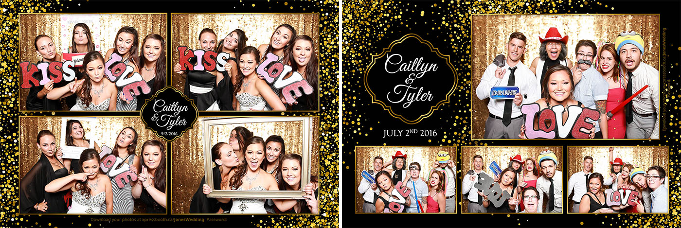Black and Gold Sequins Photo Booth at Caitlyn and Tyler's Wedding