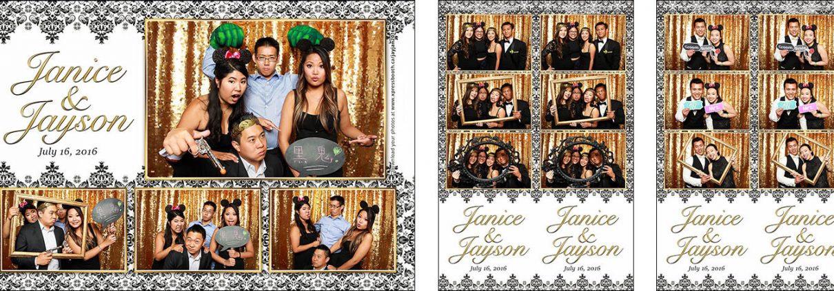 Photo Booth Pictures from Janice and Jayson's Gold, Black, and White Wedding in Downtown Calgary