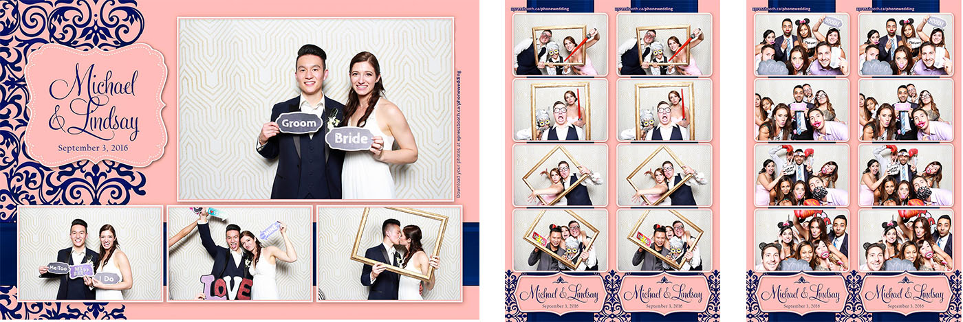 Photo Booth at Michael and Lindsay's Pink and Navy Blue Wedding at the Metorpolitan Centre in Calgary