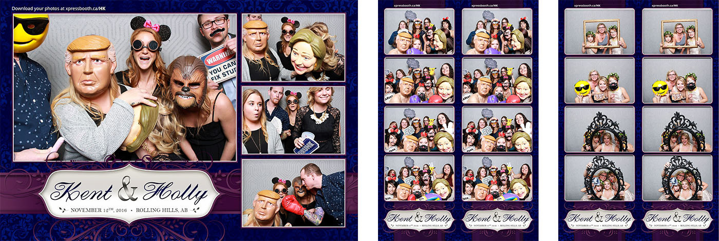 Photo booth at Holly and Kent's Wedding in Rolling Hills, AB