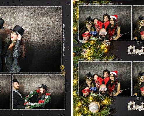 Black , Silver, and Gold Glitter Christmas Party Photo Booth at the Forest Lawn Legion