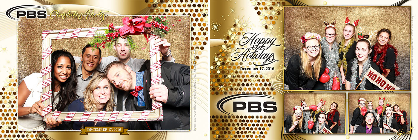 Gold Glitter Corporate Christmas Party Photo Booth for PBS