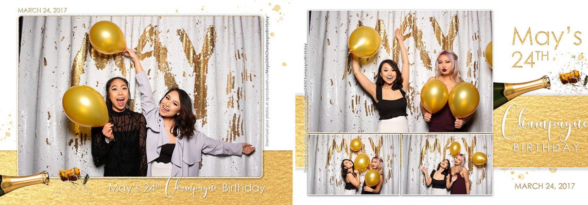May's 24th Champagne Birthday Party Photo Booth at the Fairmont Palliser