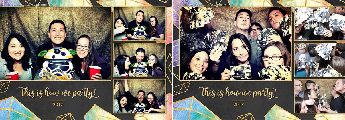 Black and Gold Glitter Photo Booth for 40th Birthday