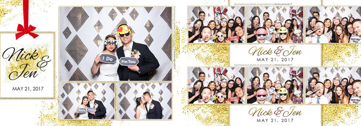 Nick & Jen Wedding Photo Booth with Gold and White theme