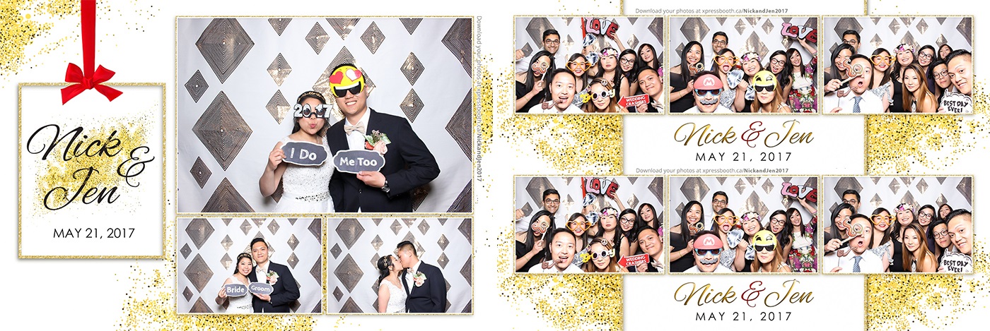 Nick & Jen Wedding Photo Booth with Gold and White theme