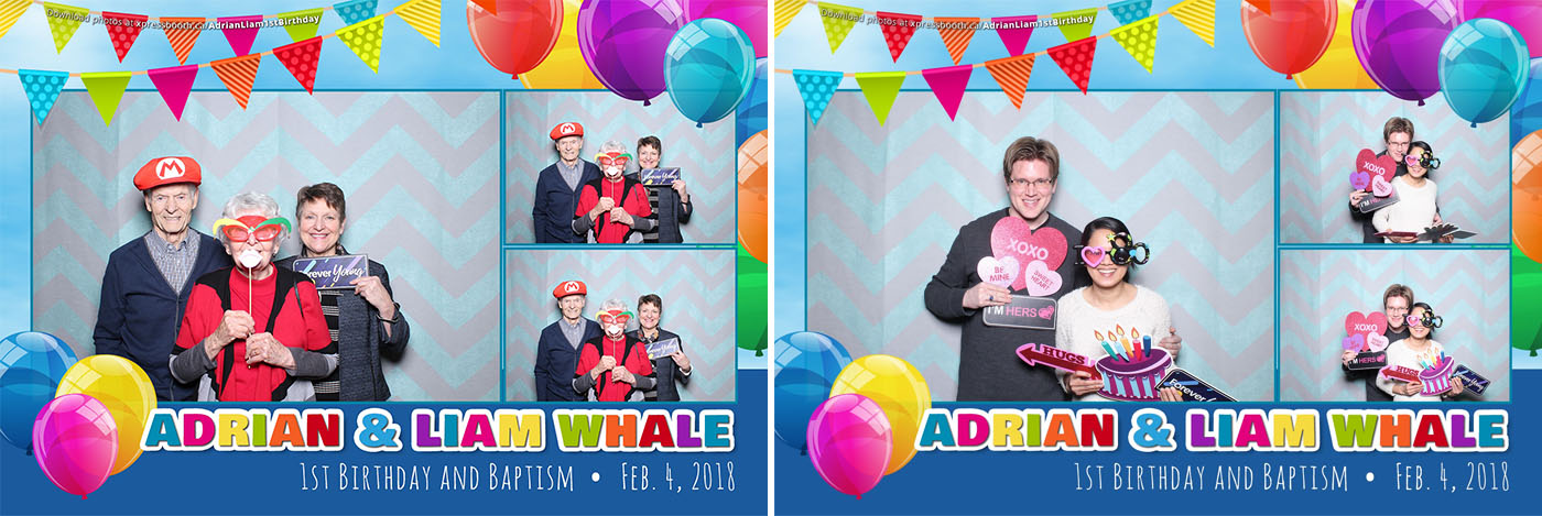 Adrian & Liam First Birthday & Baptism Party Photo Booth at the Carriage House Inn in Calgary