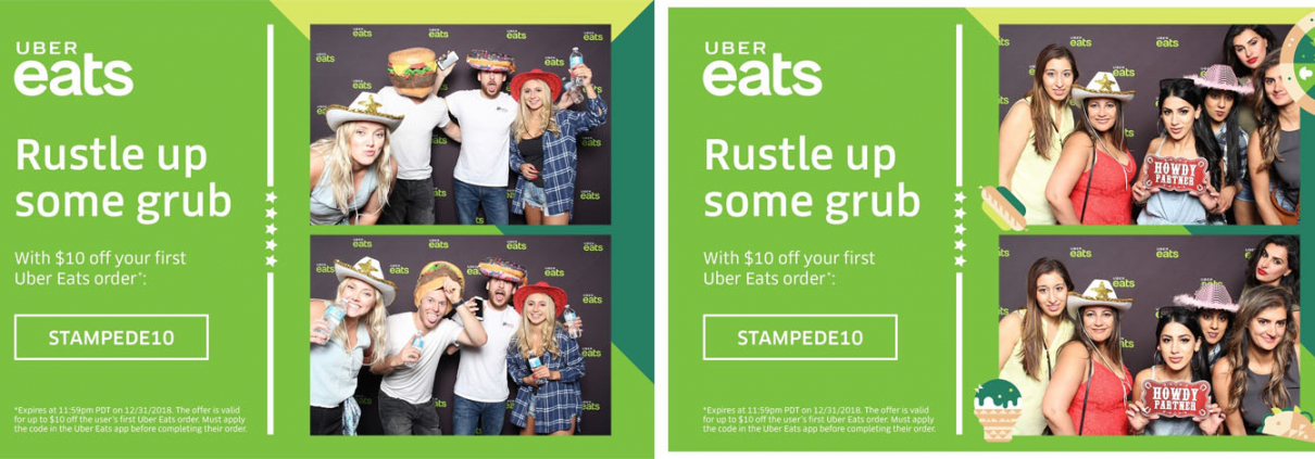 UBER Eats Calgary Stampede Tent Photo Booth for Marketing and Promotionals