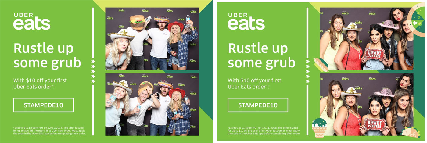 UBER Eats Calgary Stampede Tent Photo Booth for Marketing and Promotionals