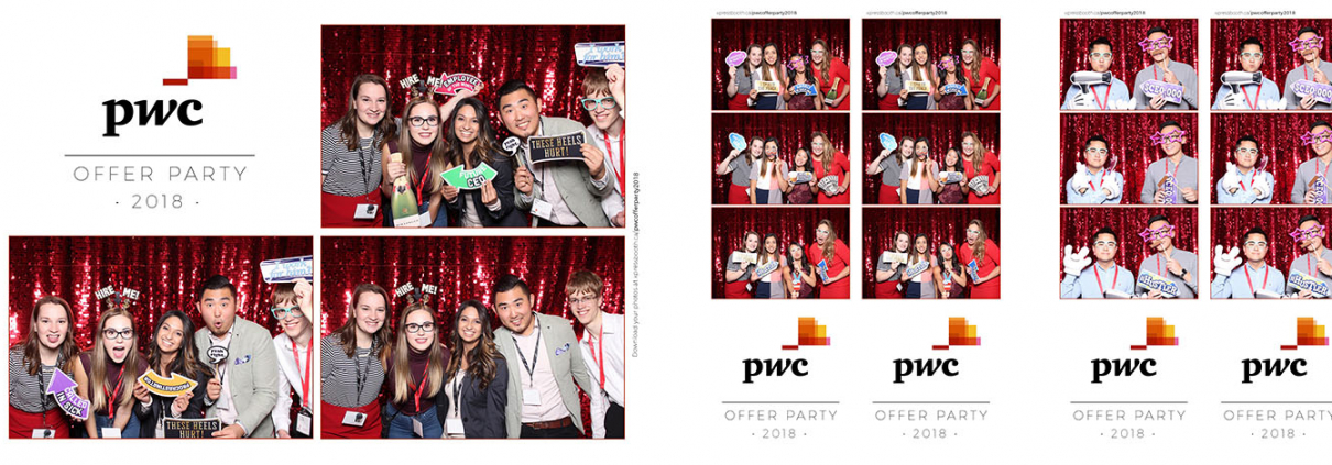 PwC Offer Party Corporate Photo Booth at the Calgary Tower Sky 360 Restaurant